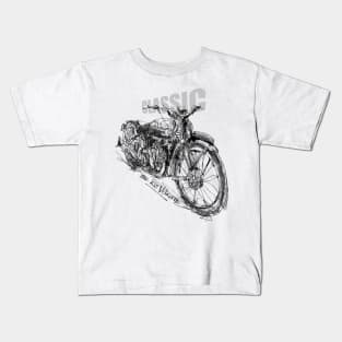 VINTAGE MOTORCYCLE 1932 KSS VEL SKETCH Kids T-Shirt